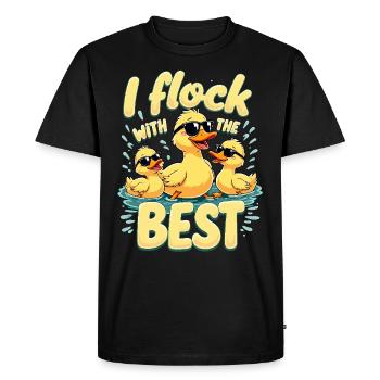 Animaux de la ferme, amateurs de canards, canards de basse-cour - T-shirt Premium bio Homme - noir - Devant - Nico (187cm)