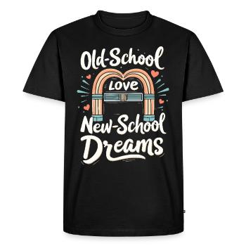 Romantique Nostalgie Vintage Romance Amour classique - T-shirt Premium bio Homme - noir - Devant - Nico (187cm)