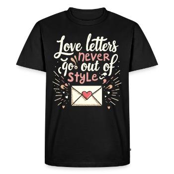 Romantique Nostalgie Vintage Romance Amour classique - T-shirt Premium bio Homme - noir - Devant - Nico (187cm)