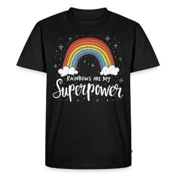 Whimsical Weather Patterns, Whimsical Clouds, Funny - Men's Premium Organic T-Shirt - black - Front - Nico (187cm)