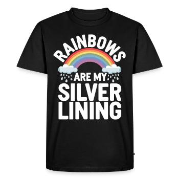 Whimsical Weather Patterns, Whimsical Clouds, Funny - Men's Premium Organic T-Shirt - black - Front - Nico (187cm)