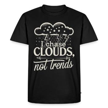 Whimsical Weather Patterns, Whimsical Clouds, Funny - Men's Premium Organic T-Shirt - black - Front - Nico (187cm)