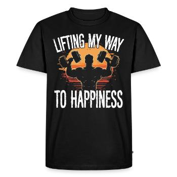 Lift My Way to Happiness Fitness Gym - T-shirt Premium bio Homme - noir - Devant - Nico (187cm)