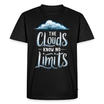 Vue nuageuse, Ciel relaxant, Rêveur - T-shirt Premium bio Homme - noir - Devant - Nico (187cm)