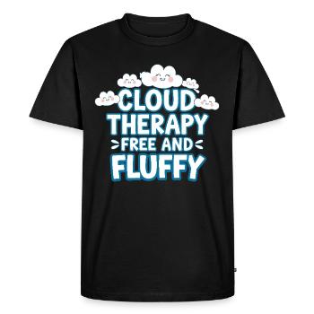 Vue nuageuse, Ciel relaxant, Rêveur - T-shirt Premium bio Homme - noir - Devant - Nico (187cm)