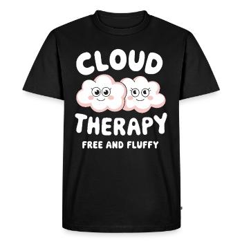 Vue nuageuse, Ciel relaxant, Rêveur - T-shirt Premium bio Homme - noir - Devant - Nico (187cm)