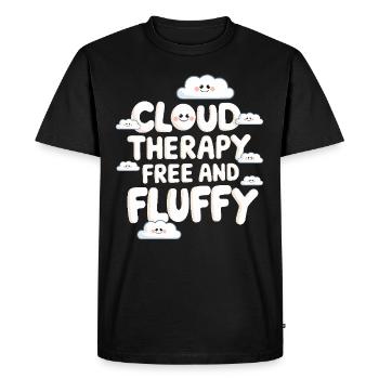 Vue nuageuse, Ciel relaxant, Rêveur - T-shirt Premium bio Homme - noir - Devant - Nico (187cm)