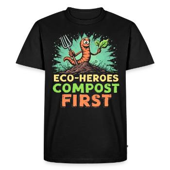 Composting enthusiasts Sustainable gardening - Men's Premium Organic T-Shirt - black - Front - Nico (187cm)