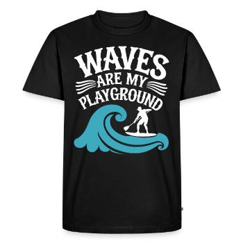 Paddleboard, SUP, aventures, sports nautiques dans le - T-shirt Premium bio Homme - noir - Devant - Nico (187cm)