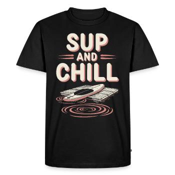 Paddleboard, SUP, aventures, sports nautiques dans le - T-shirt Premium bio Homme - noir - Devant - Nico (187cm)