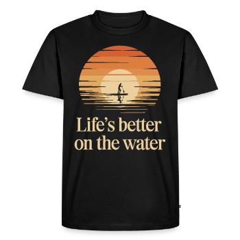 Paddleboard, SUP, aventures, sports nautiques dans le - T-shirt Premium bio Homme - noir - Devant - Nico (187cm)