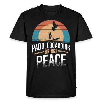 Paddleboard, SUP, aventures, sports nautiques dans le - T-shirt Premium bio Homme - noir - Devant - Nico (187cm)