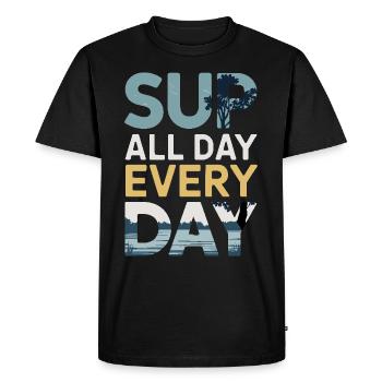 Paddleboard, SUP, aventures, sports nautiques dans le - T-shirt Premium bio Homme - noir - Devant - Nico (187cm)