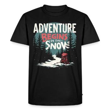 Campeur d’hiver Camping sur neige Aventure - T-shirt Premium bio Homme - noir - Devant - Nico (187cm)