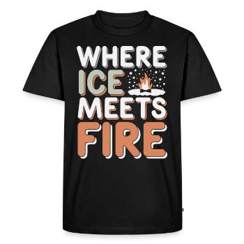 Campeur d’hiver Camping sur neige Aventure - T-shirt Premium bio Homme - noir - Devant - Nico (187cm)