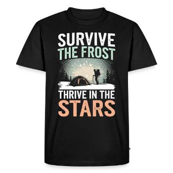 Campeur d’hiver Camping sur neige Aventure - T-shirt Premium bio Homme - noir - Devant - Nico (187cm)