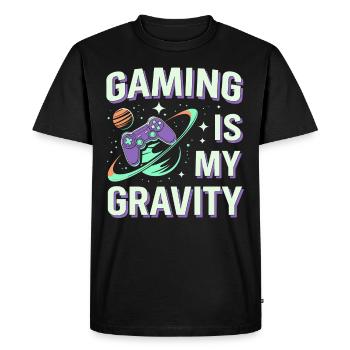Space-themed players Cosmic Gaming Sci-fi - Men's Premium Organic T-Shirt - black - Front - Nico (187cm)