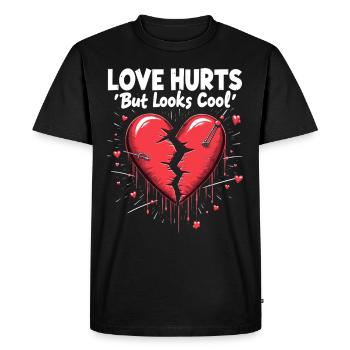 Grunge Saint-Valentin Sombre Romance Amour énervé - T-shirt Premium bio Homme - noir - Devant - Nico (187cm)