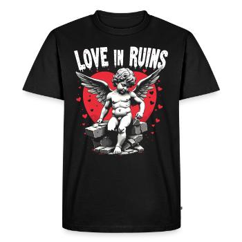 Grunge Saint-Valentin Sombre Romance Amour énervé - T-shirt Premium bio Homme - noir - Devant - Nico (187cm)