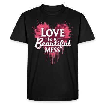 Grunge Saint-Valentin Sombre Romance Amour énervé - T-shirt Premium bio Homme - noir - Devant - Nico (187cm)