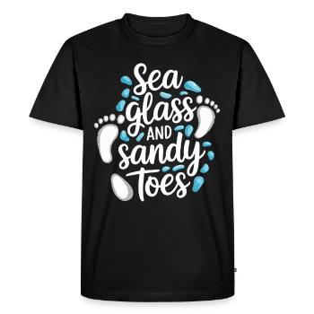 Sea Glass Hunters Collect Marine Treasures - Men's Premium Organic T-Shirt - black - Front - Nico (187cm)