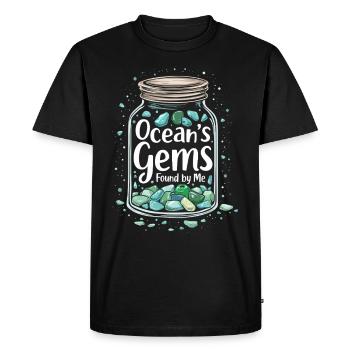 Sea Glass Hunters Collect Marine Treasures - Men's Premium Organic T-Shirt - black - Front - Nico (187cm)