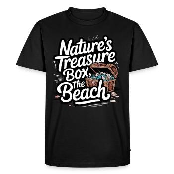 Les chasseurs de verre de mer collectionnent les trésors marins - T-shirt Premium bio Homme - noir - Devant - Nico (187cm)