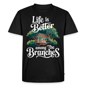 Constructeur de cabanes dans les arbres Construction de cabane dans les arbres - T-shirt Premium bio Homme - noir - Devant - Nico (187cm)