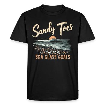 Sea Glass Hunters Collect Marine Treasures - Men's Premium Organic T-Shirt - black - Front - Nico (187cm)
