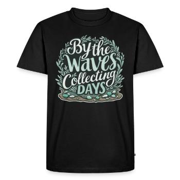 Les chasseurs de verre de mer collectionnent les trésors marins - T-shirt Premium bio Homme - noir - Devant - Nico (187cm)