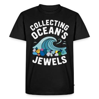 Sea Glass Hunters Collect Marine Treasures - Men's Premium Organic T-Shirt - black - Front - Nico (187cm)