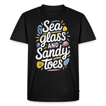 Sea Glass Hunters Collect Marine Treasures - Men's Premium Organic T-Shirt - black - Front - Nico (187cm)