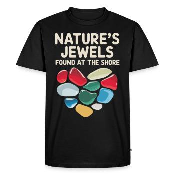 Les chasseurs de verre de mer collectionnent les trésors marins - T-shirt Premium bio Homme - noir - Devant - Nico (187cm)