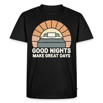 Sleep Hygiene Enthusiasts, Restful Nights, - Men's Premium Organic T-Shirt - black - Front - Nico (187cm)