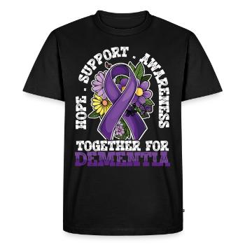 Hope Support Working Together to Raise Dementia Awareness - Men's Premium Organic T-Shirt - black - Front - Nico (187cm)