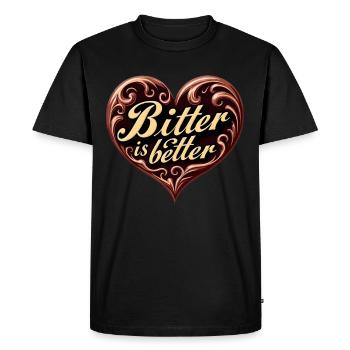 Chocolate enthusiasts, Dark chocolate fans, - Men's Premium Organic T-Shirt - black - Front - Nico (187cm)
