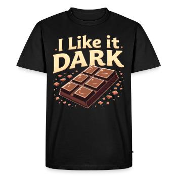 Chocolate enthusiasts, Dark chocolate fans, - Men's Premium Organic T-Shirt - black - Front - Nico (187cm)