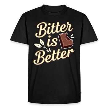 Chocolate enthusiasts, Dark chocolate fans, - Men's Premium Organic T-Shirt - black - Front - Nico (187cm)