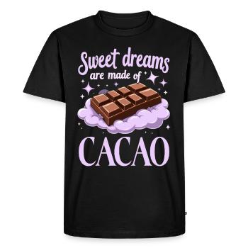 Chocolate enthusiasts, Dark chocolate fans, - Men's Premium Organic T-Shirt - black - Front - Nico (187cm)