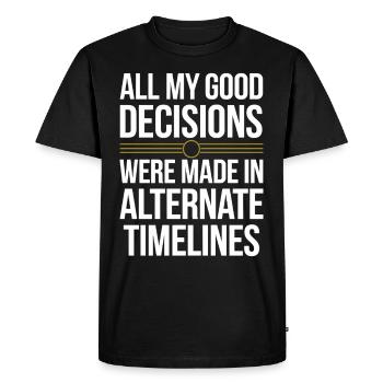 Time travel enthusiast who is interested in - Men's Premium Organic T-Shirt - black - Front - Nico (187cm)