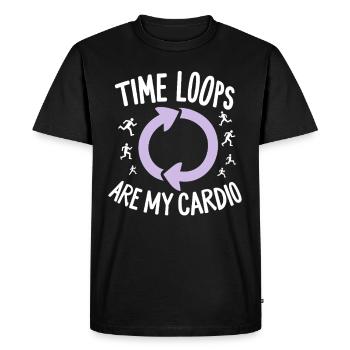 Time travel enthusiast who is interested in - Men's Premium Organic T-Shirt - black - Front - Nico (187cm)