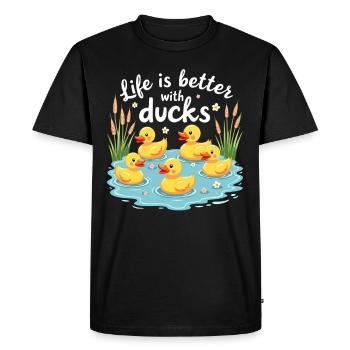 Animaux de la ferme, amateurs de canards, canards de basse-cour - T-shirt Premium bio Homme - noir - Devant - Nico (187cm)