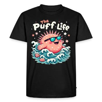 Poisson-globe passionné de la vie marine Quirky - T-shirt Premium bio Homme - noir - Devant - Nico (187cm)