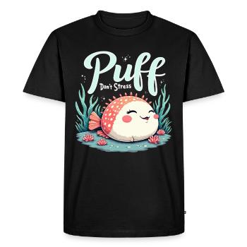 Poisson-globe passionné de la vie marine Quirky - T-shirt Premium bio Homme - noir - Devant - Nico (187cm)