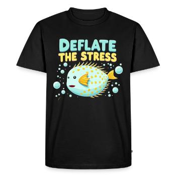 Poisson-globe passionné de la vie marine Quirky - T-shirt Premium bio Homme - noir - Devant - Nico (187cm)
