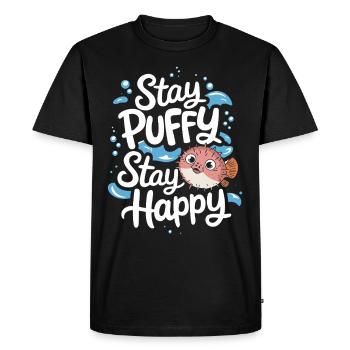 Poisson-globe passionné de la vie marine Quirky - T-shirt Premium bio Homme - noir - Devant - Nico (187cm)