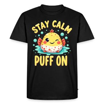 Poisson-globe passionné de la vie marine Quirky - T-shirt Premium bio Homme - noir - Devant - Nico (187cm)