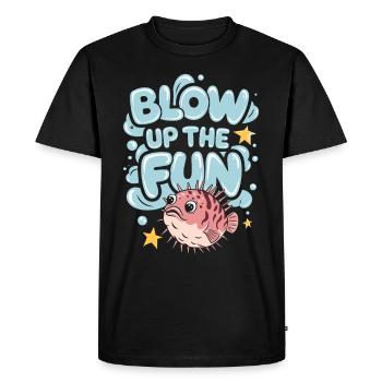 Poisson-globe passionné de la vie marine Quirky - T-shirt Premium bio Homme - noir - Devant - Nico (187cm)