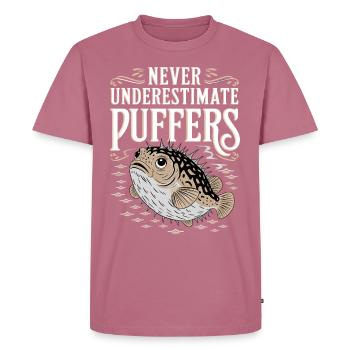 Puffer fish marine life enthusiast Quirky - Men's Premium Organic T-Shirt - mauve - Front - Nico (187cm)