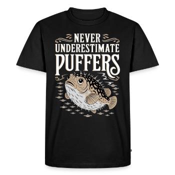 Poisson-globe passionné de la vie marine Quirky - T-shirt Premium bio Homme - noir - Devant - Nico (187cm)